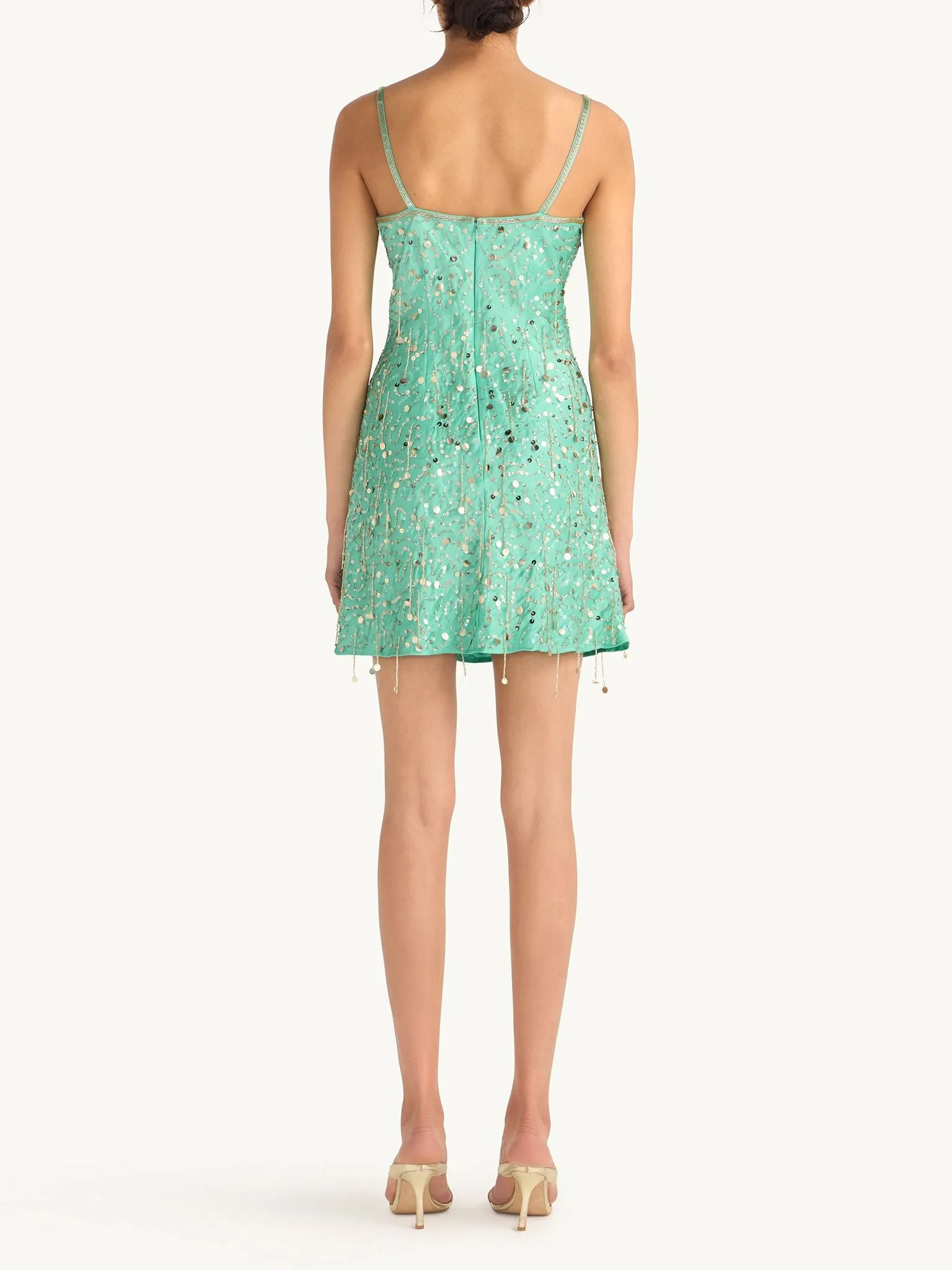 Marta Hand Beaded Mini Dress - Swimming Pool Blue sold by Asta Resort product image thumbnail 4