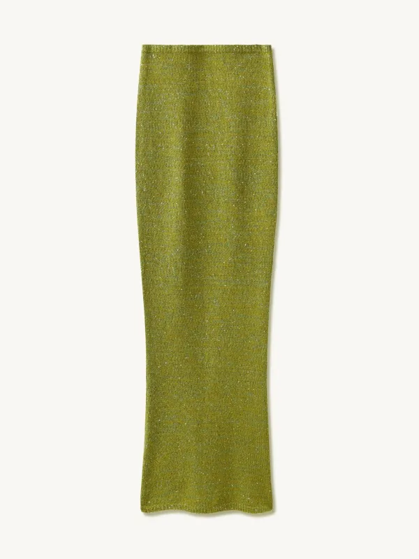 Carolina Skirt - Olive Oil Sequin sold by Asta Resort