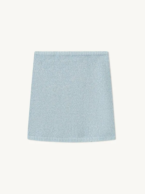 Ana Mini Skirt - Sky Blue Sequin sold by Asta Resort