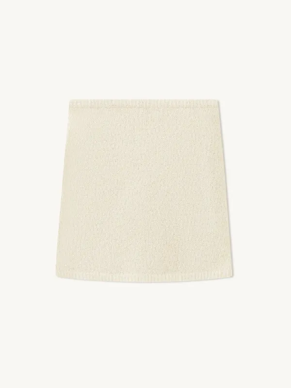 Ana Mini Skirt - Ivory Sequin sold by Asta Resort