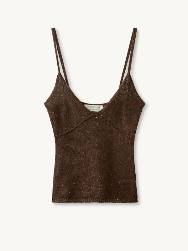 Carolina Camisole - Dark Chocolate Sequin sold by Asta Resort
