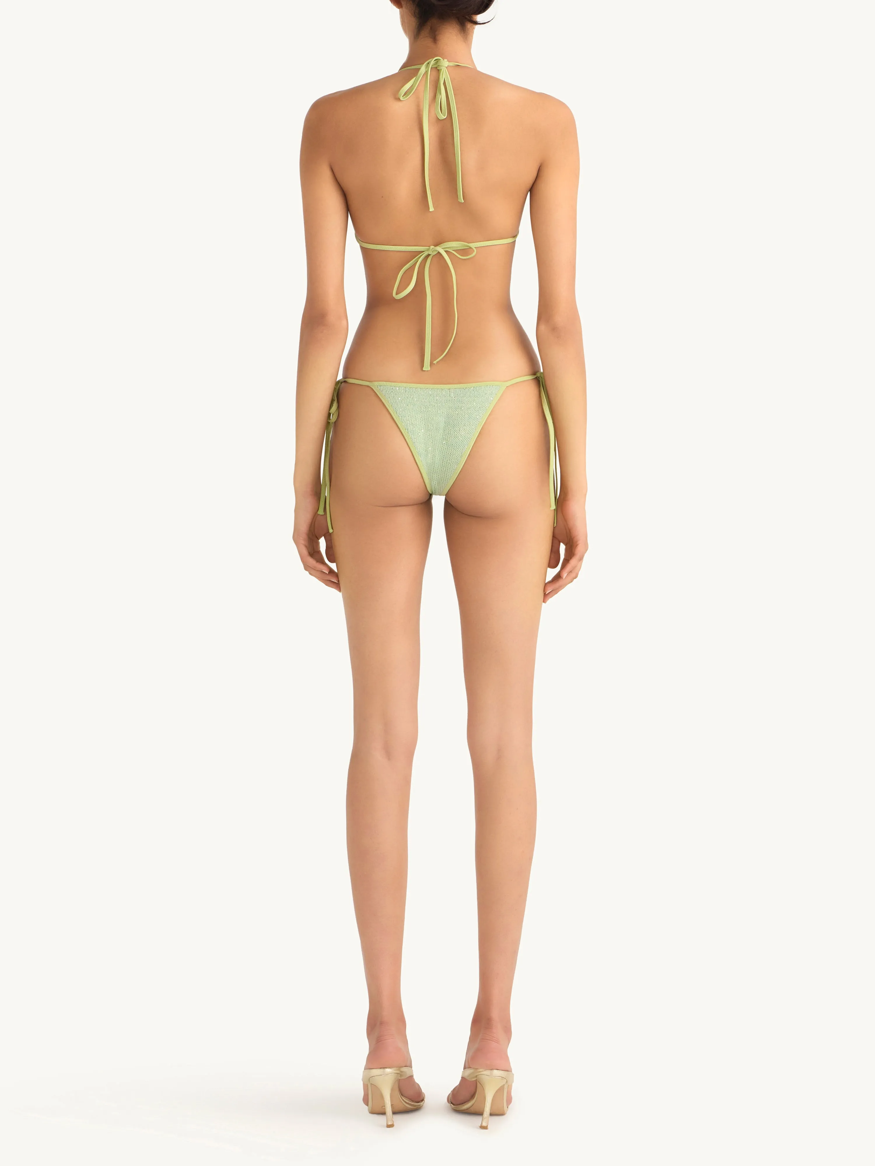 Lio Bikini Bottom - Sage Sequin sold by Asta Resort product image thumbnail 4