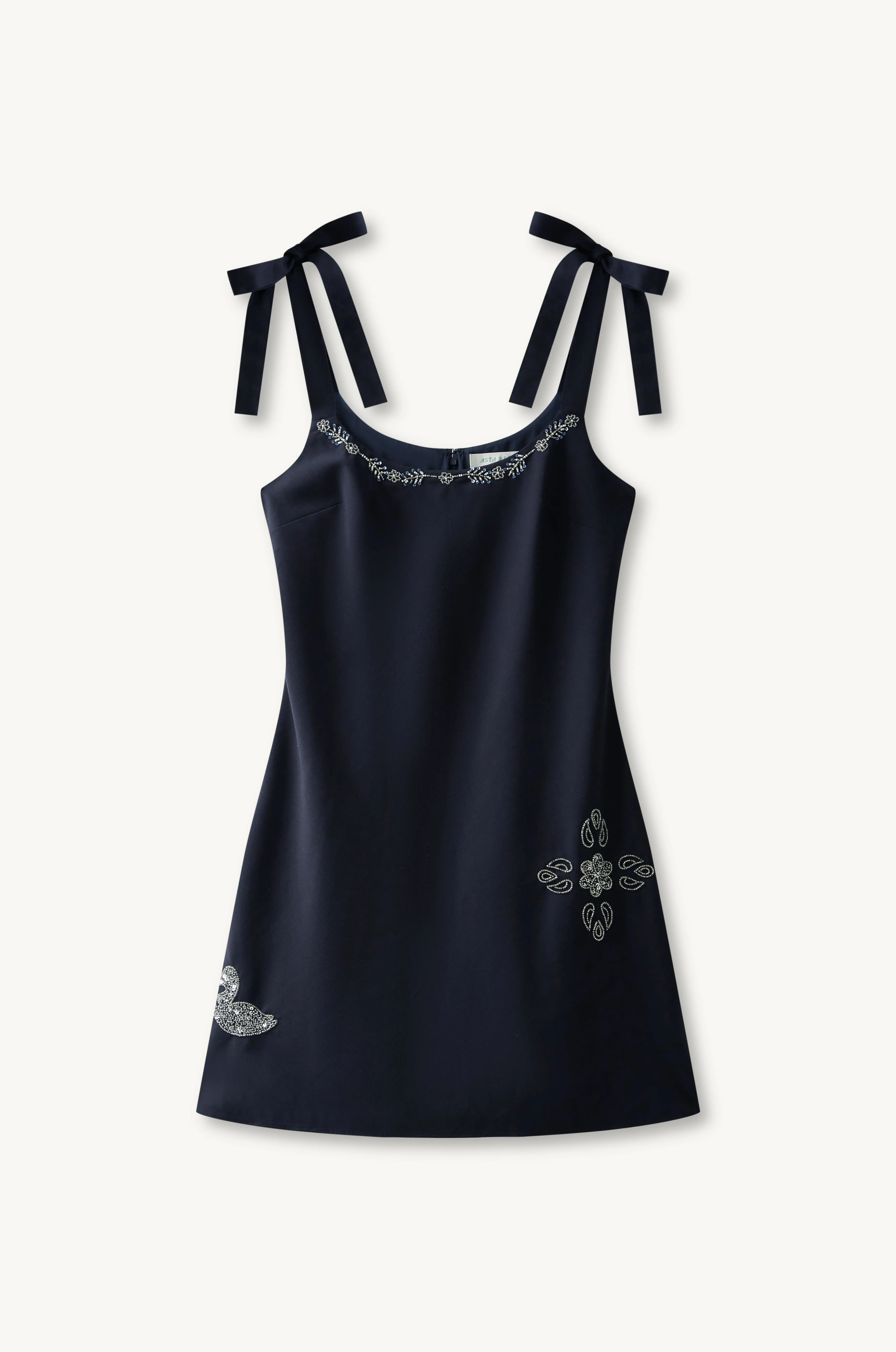 Luna Hand Beaded Mini Dress - Navy sold by Asta Resort