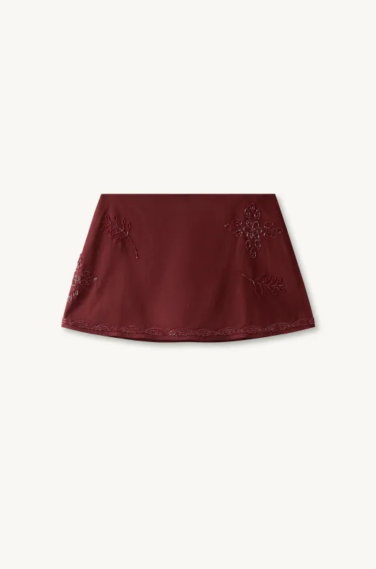 Maja Hand Beaded Mini Skirt - Port sold by Asta Resort