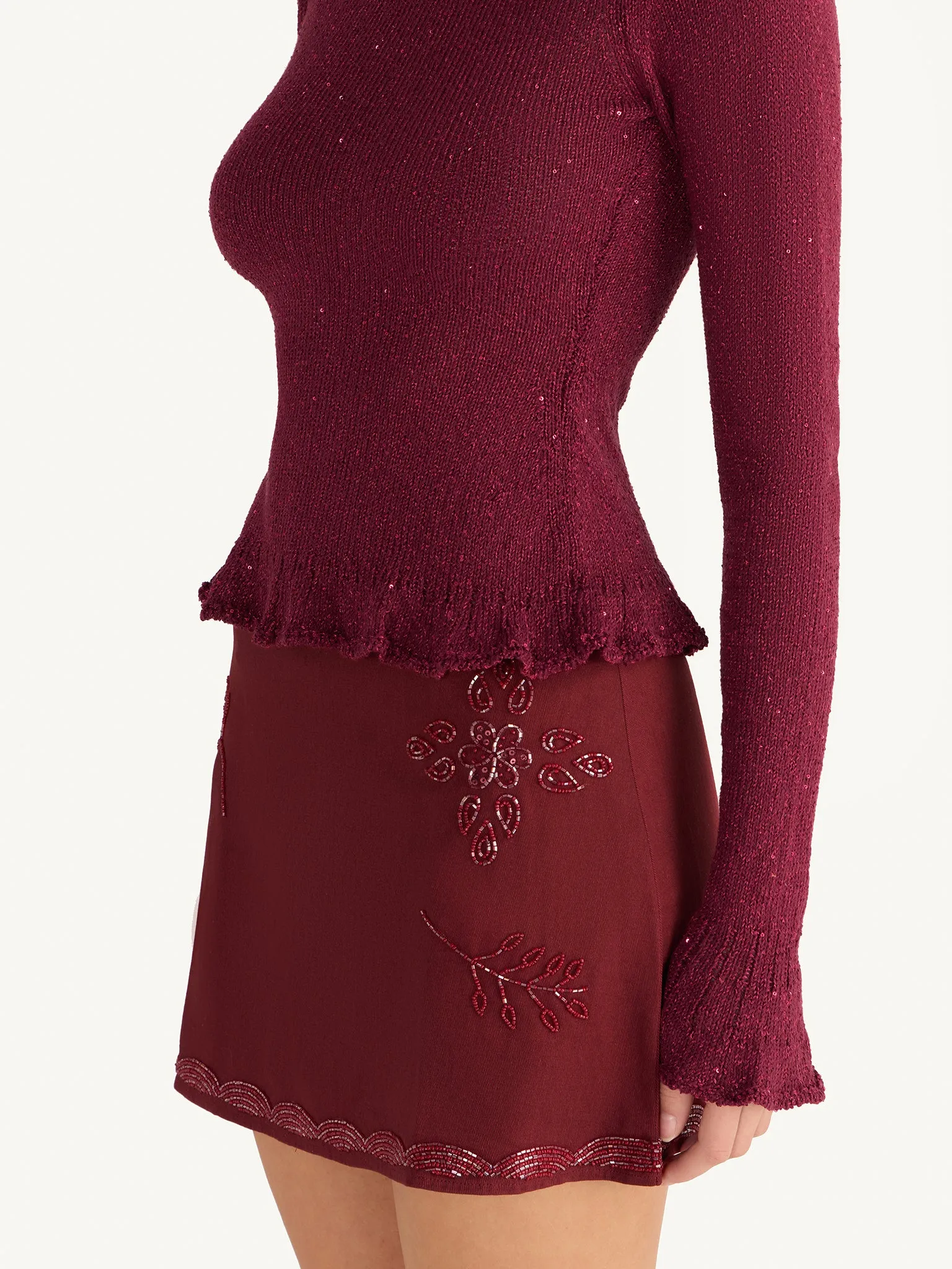 Maja Hand Beaded Mini Skirt - Port sold by Asta Resort product image thumbnail 3