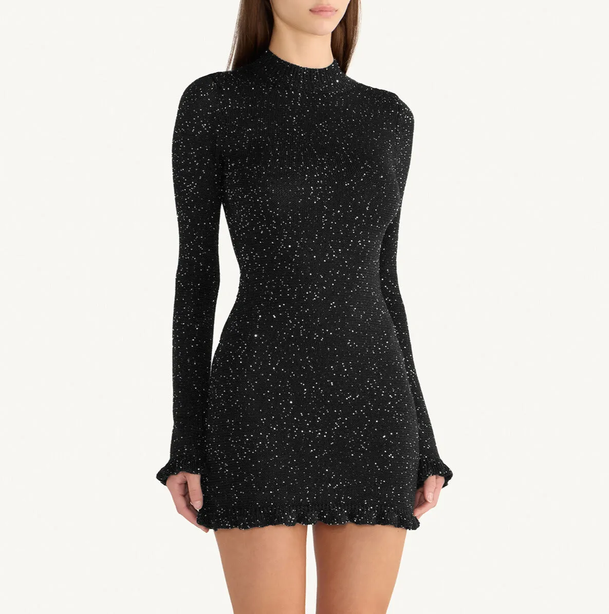 Astrid Longsleeve Mini Dress - Black/Silver Sequin sold by Asta Resort product image thumbnail 4