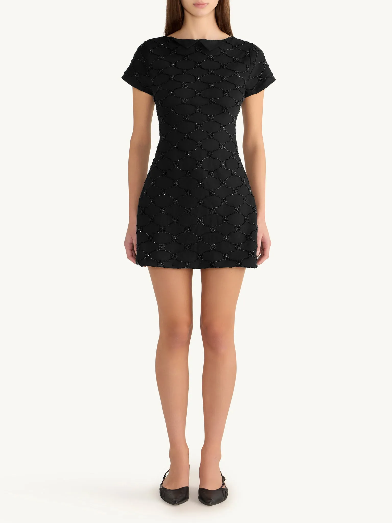 Mathilde Hand Beaded Mini Dress - Black sold by Asta Resort product image thumbnail 3