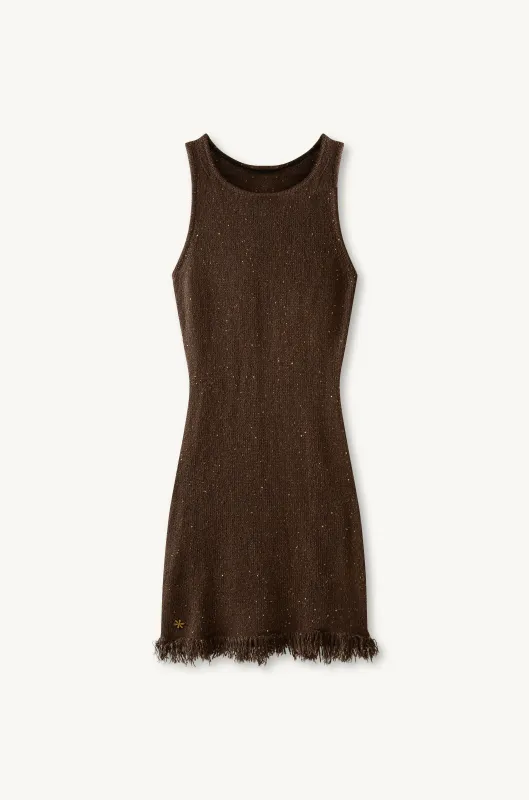 Natalia Mini Dress - Dark Chocolate Sequin sold by Asta Resort
