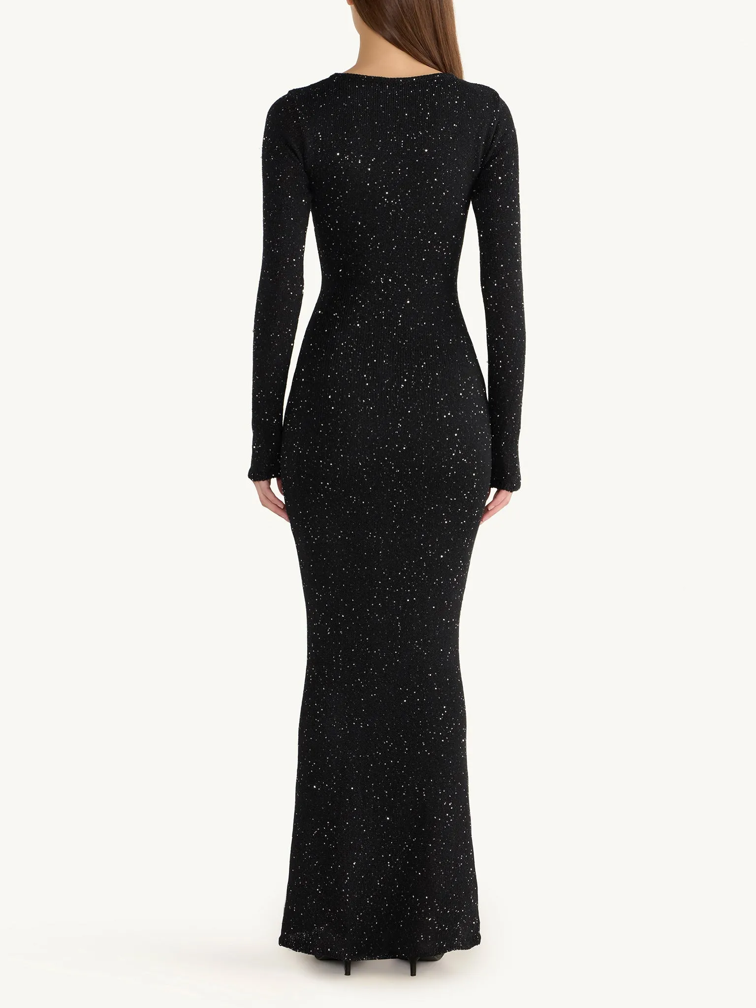 Natalia Longsleeve Dress - Black/Silver Sequin sold by Asta Resort product image thumbnail 5