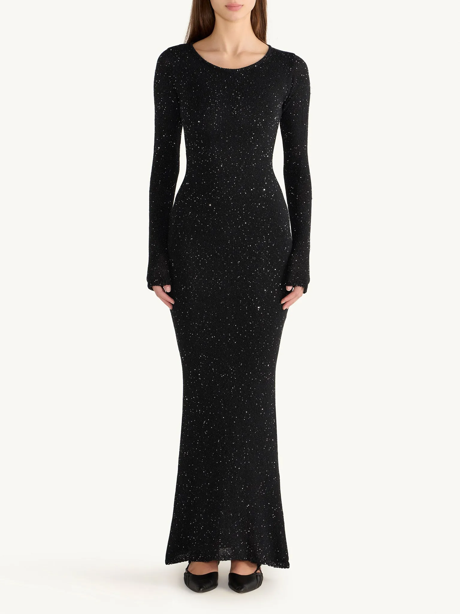 Natalia Longsleeve Dress - Black/Silver Sequin sold by Asta Resort product image thumbnail 3
