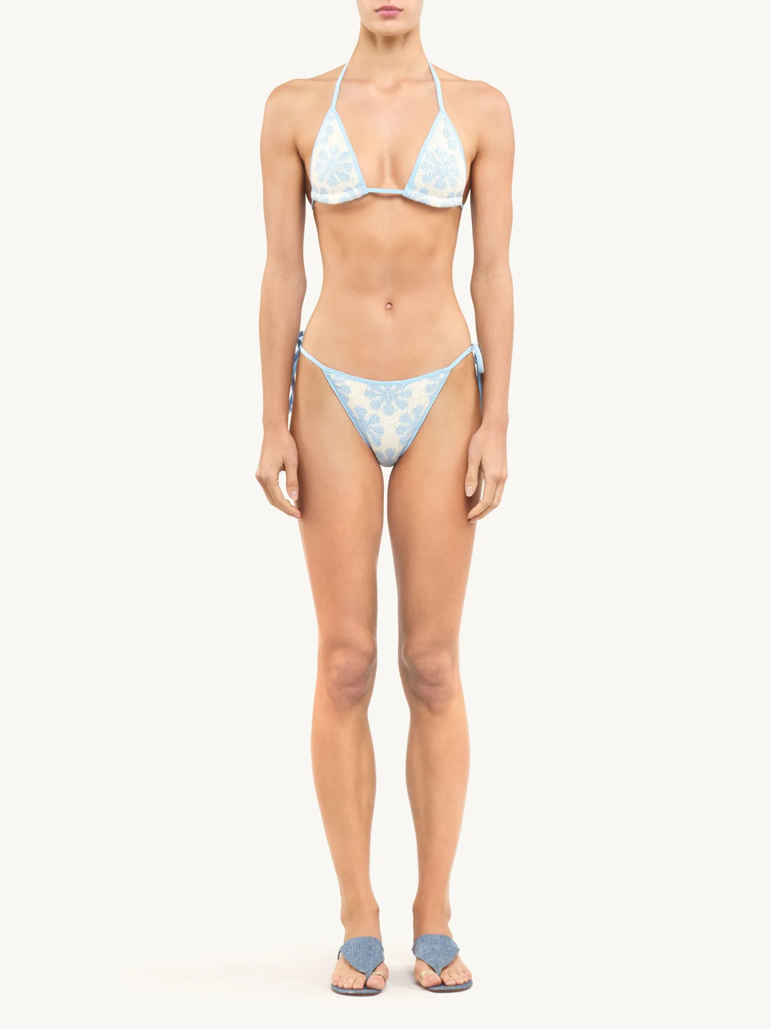Lio Jacquard Bikini Bottom - Salt/Sky Blue Delilah Sequin sold by Asta Resort product image thumbnail 4