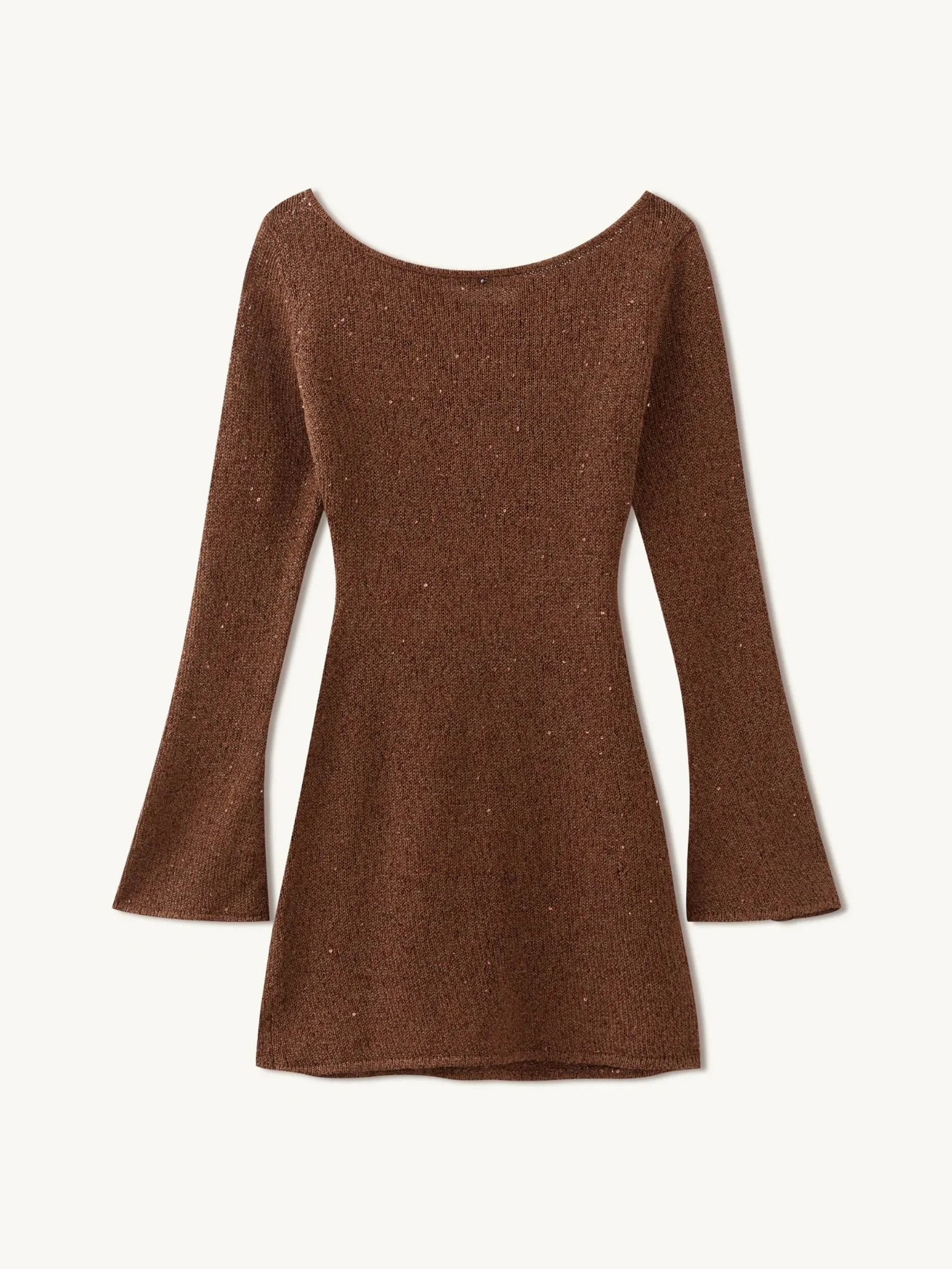 Maya Longsleeve Mini Dress - Chocolate Sequin sold by Asta Resort