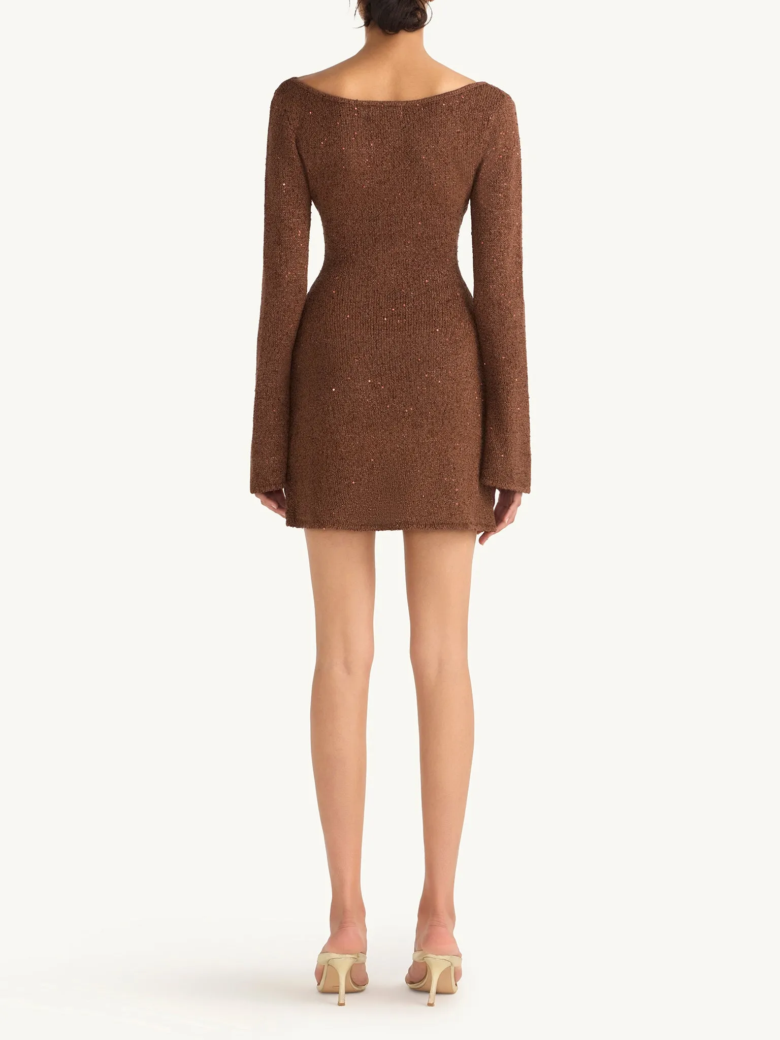 Maya Longsleeve Mini Dress - Chocolate Sequin sold by Asta Resort product image thumbnail 4