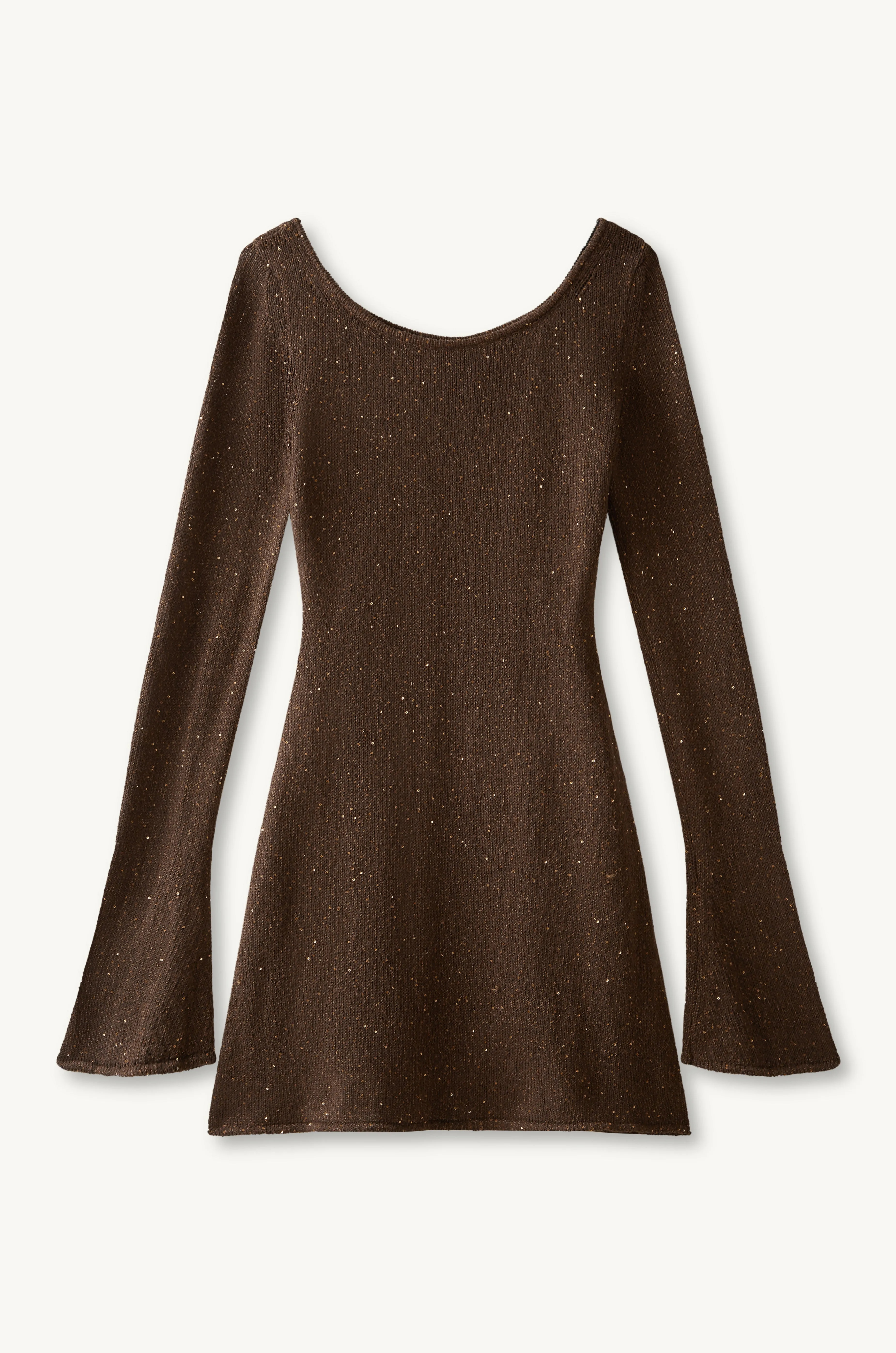 Maya Longsleeve Mini Dress - Dark Chocolate Sequin sold by Asta Resort