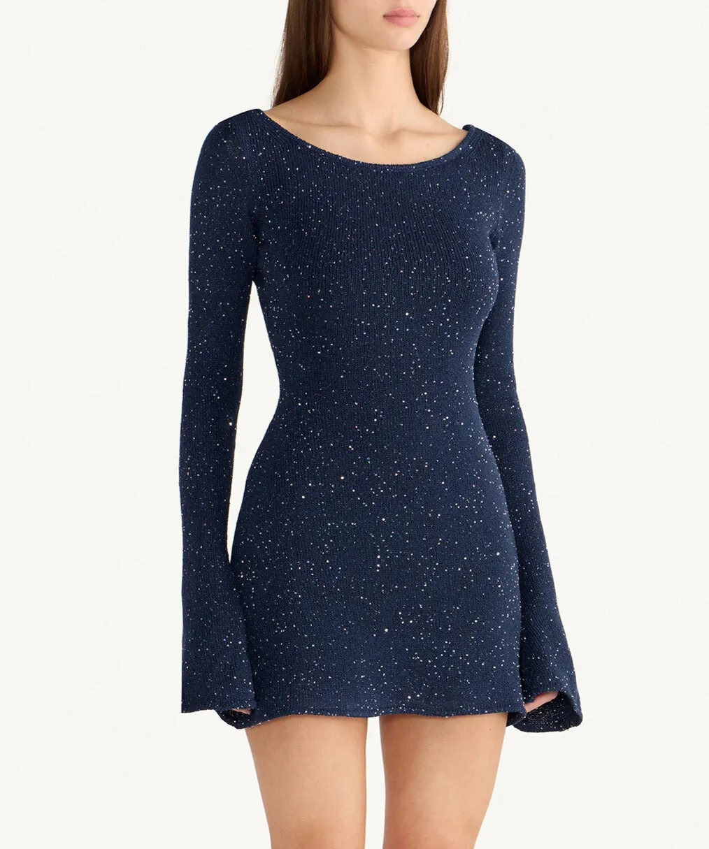 Maya Longsleeve Mini Dress - Navy Blue Sequin sold by Asta Resort product image thumbnail 4