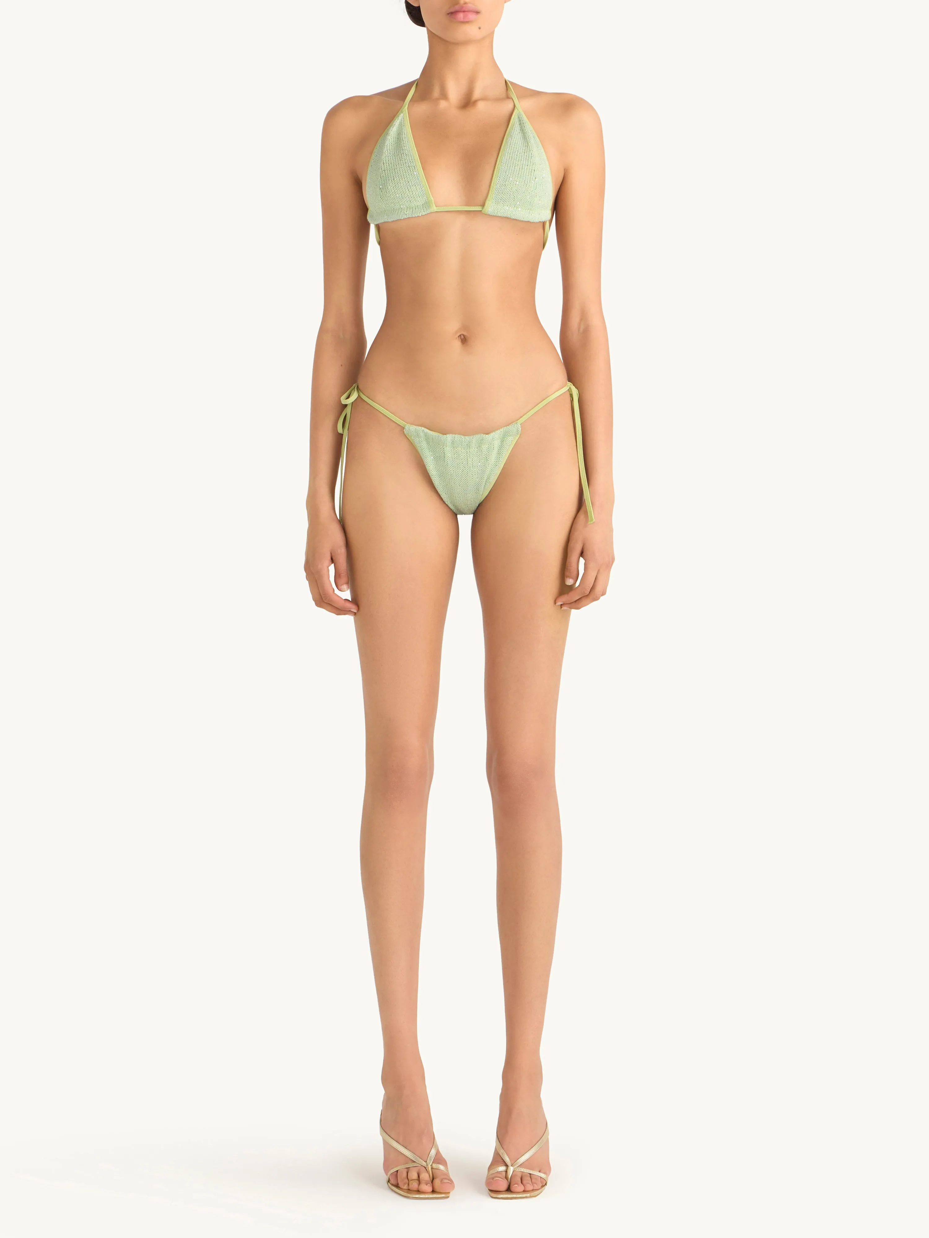 Lio Bikini Top - Sage Sequin sold by Asta Resort product image thumbnail 2