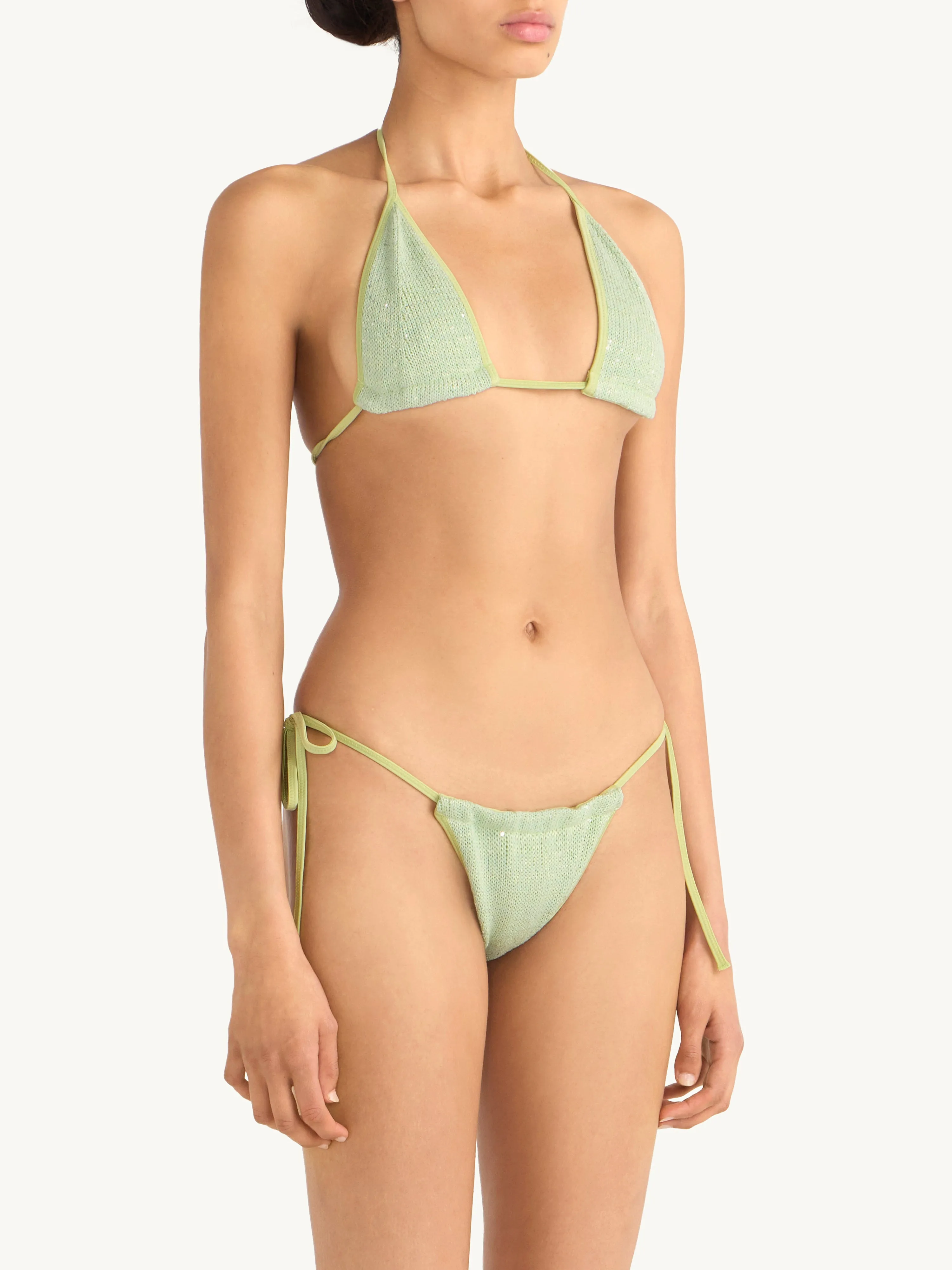 Lio Bikini Top - Sage Sequin sold by Asta Resort product image thumbnail 3