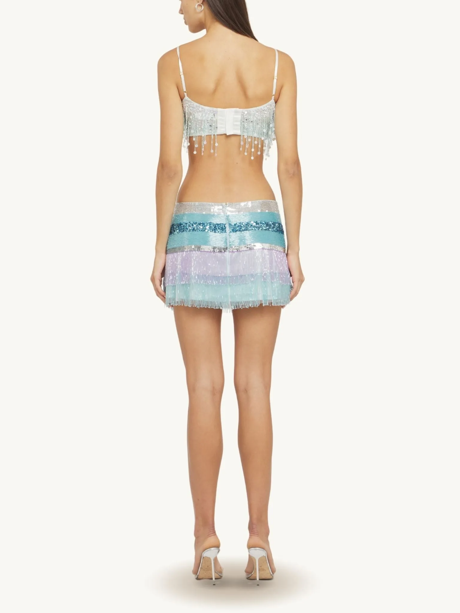Julia Hand Beaded Mini Skirt - Opal sold by Asta Resort product image thumbnail 4