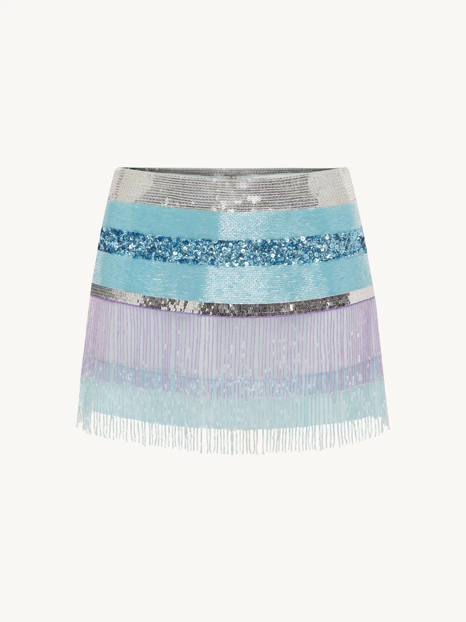 Julia Hand Beaded Mini Skirt - Opal sold by Asta Resort