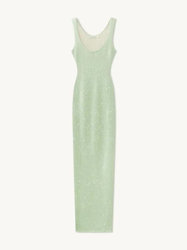 Ana Dress - Sage Sequin made by Asta Resort