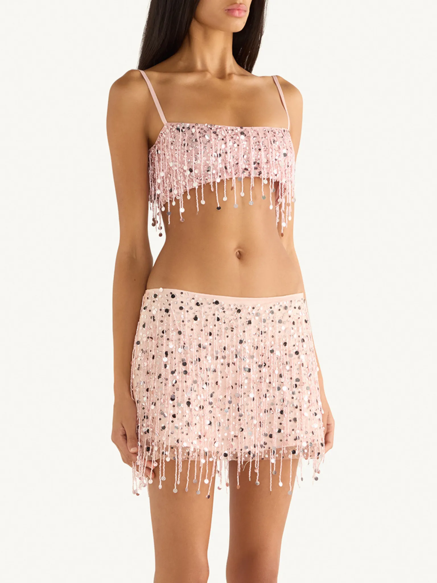 Yasmin Hand Beaded Bralette - Blush Pink sold by Asta Resort product image thumbnail 3