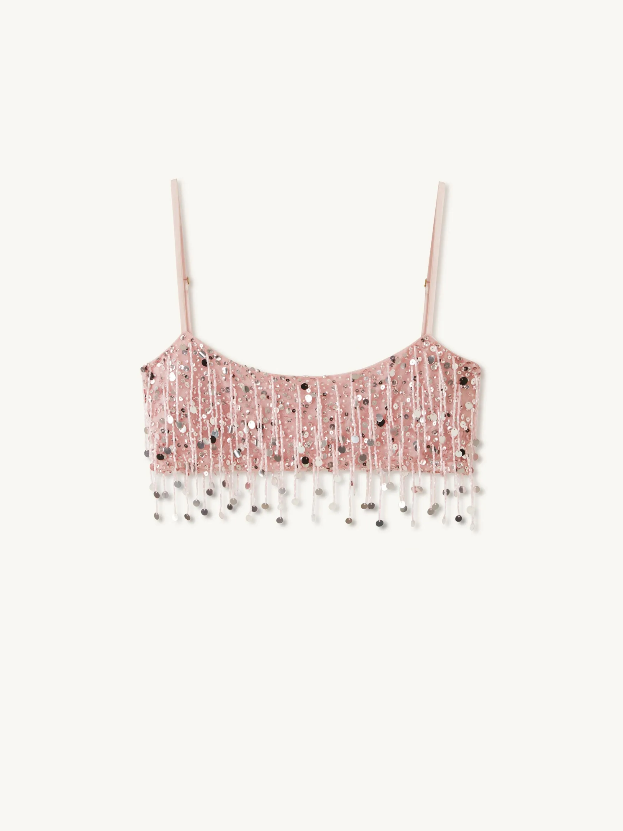 Yasmin Hand Beaded Bralette - Blush Pink sold by Asta Resort