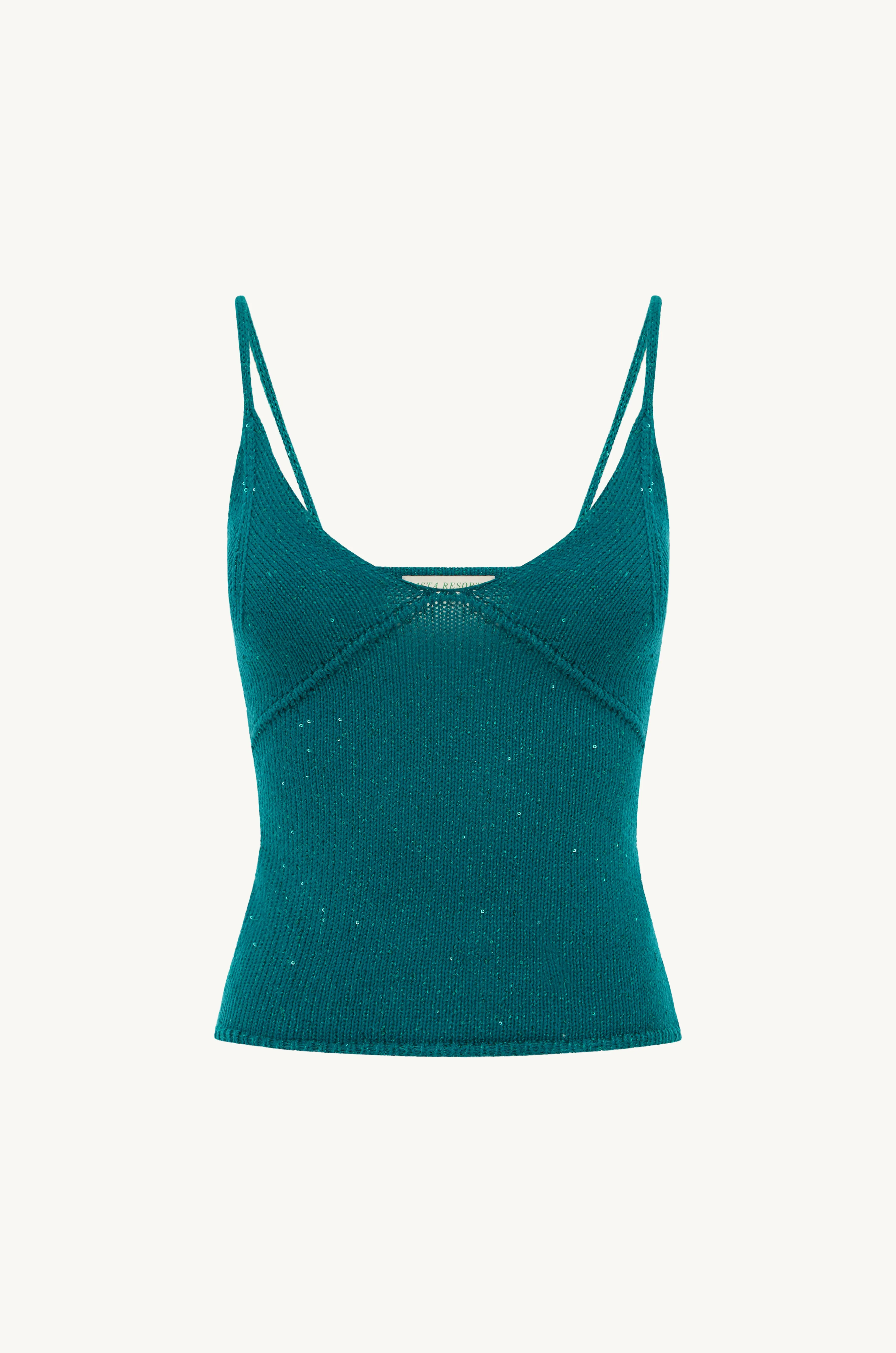 Carolina Camisole - Palm Green Sequin sold by Asta Resort