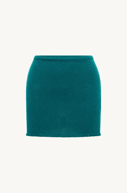 Ana Mini Skirt - Palm Green Sequin sold by Asta Resort