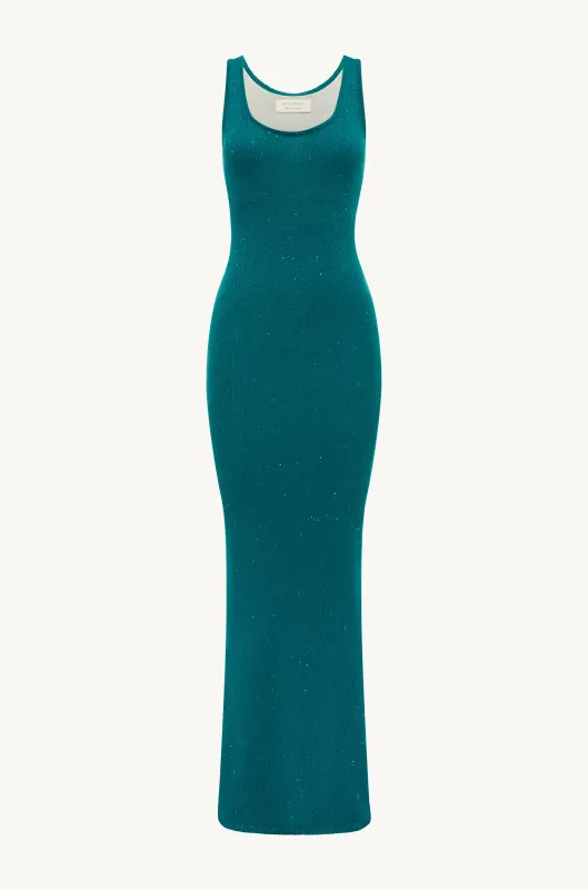 Ana Dress - Palm Green Sequin made by Asta Resort