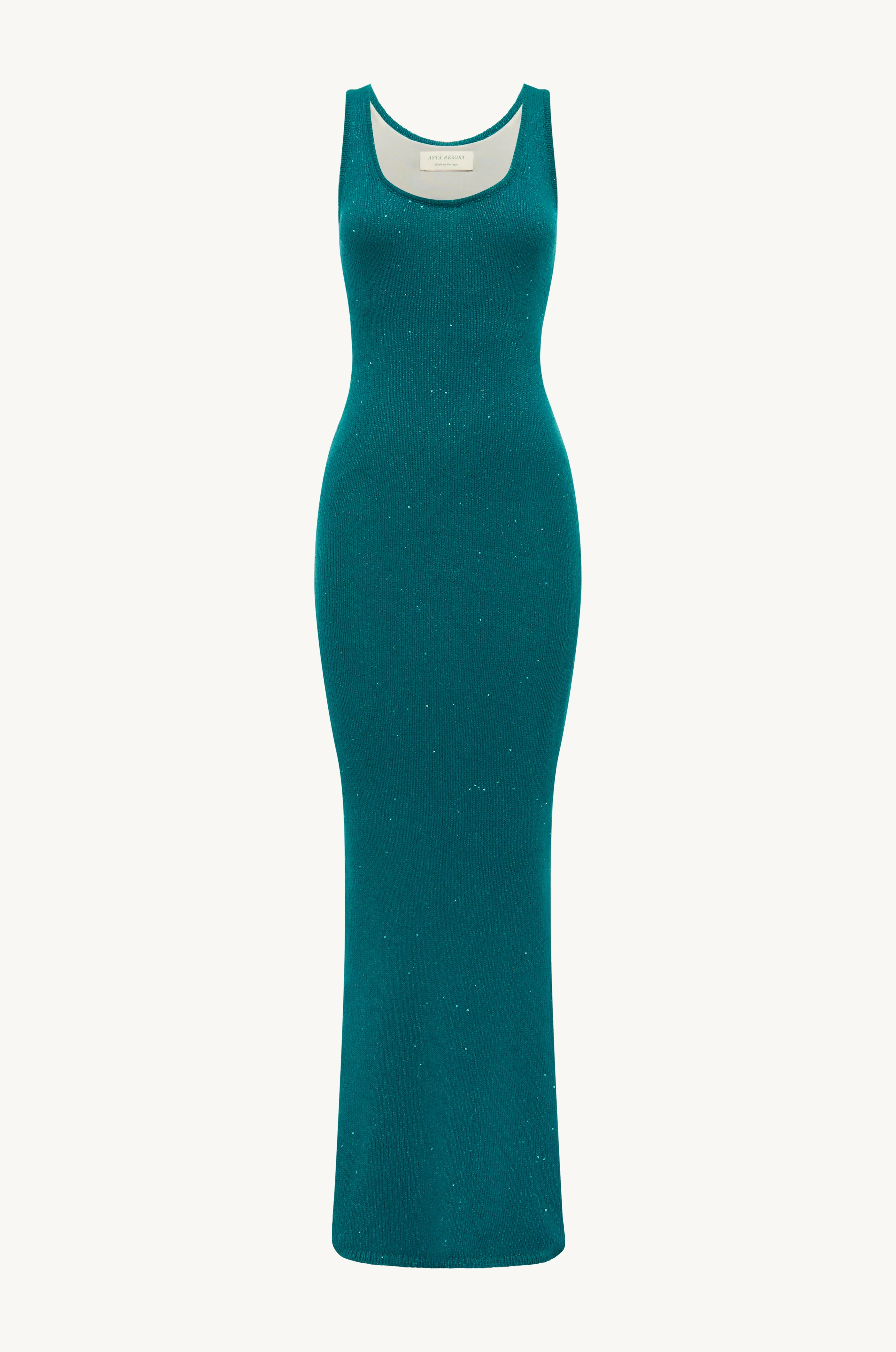 Ana Dress - Palm Green Sequin sold by Asta Resort