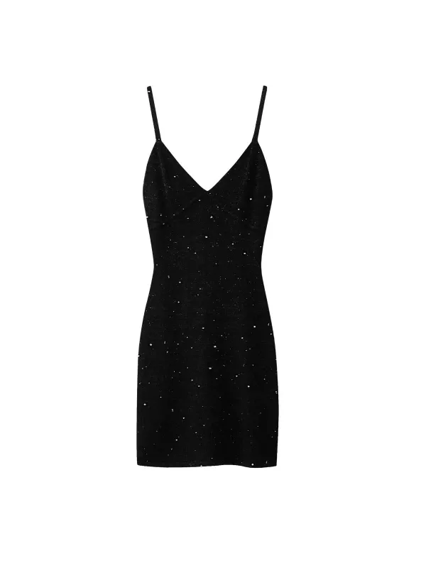 Delilah Mini Dress  - Black/Silver Sequin sold by Asta Resort