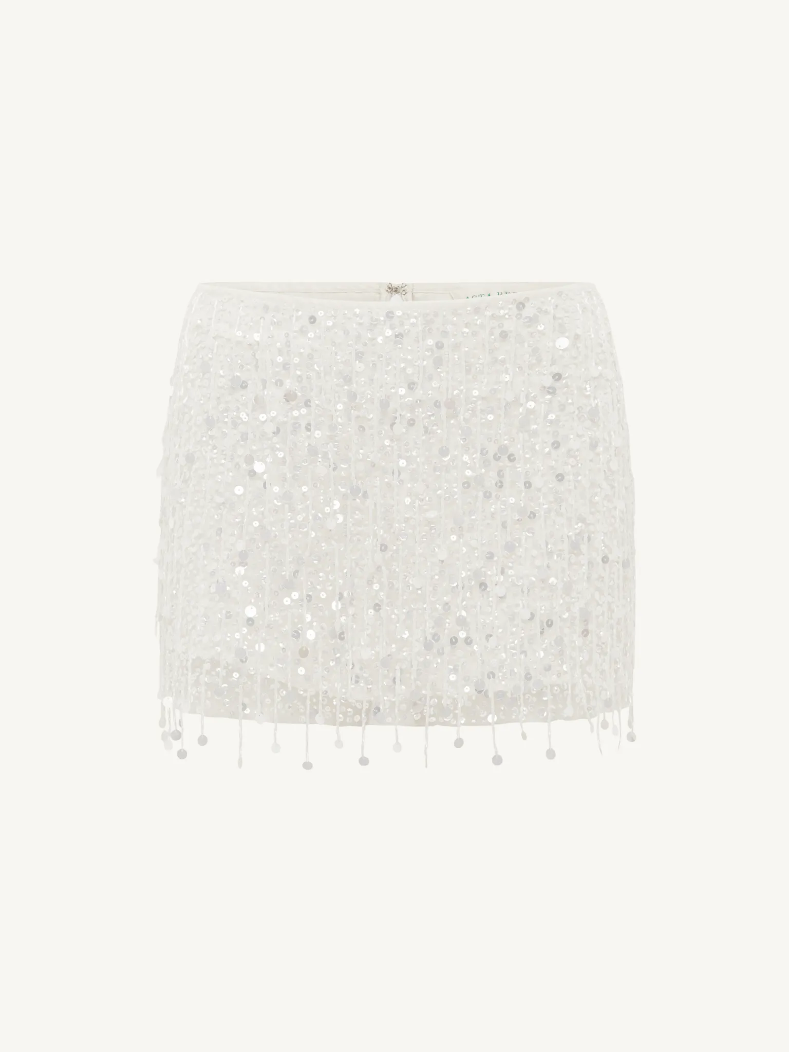 Yasmin Hand Beaded Mini Skirt - Salt sold by Asta Resort