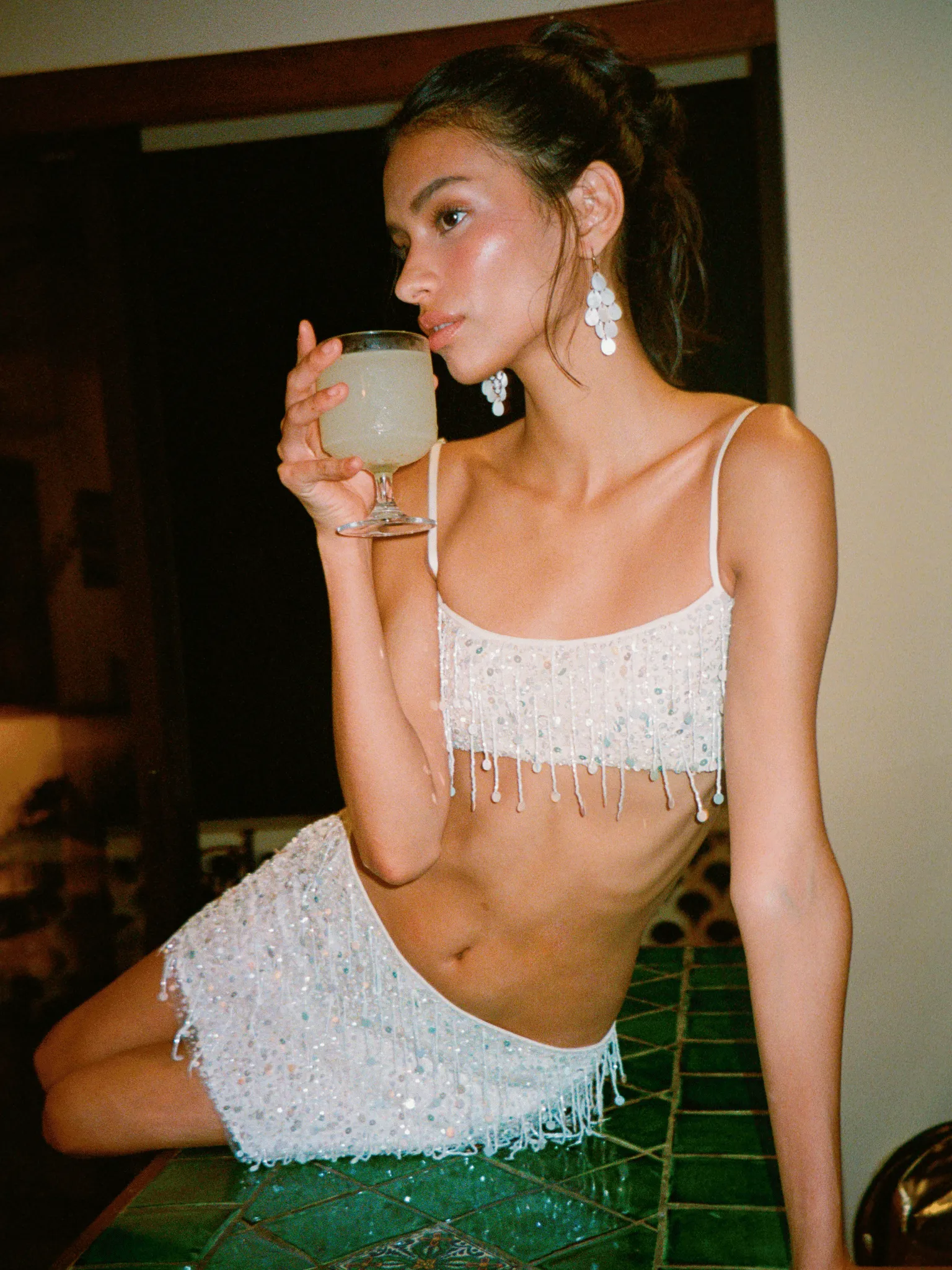 Yasmin Hand Beaded Bralette - Salt sold by Asta Resort product image thumbnail 2