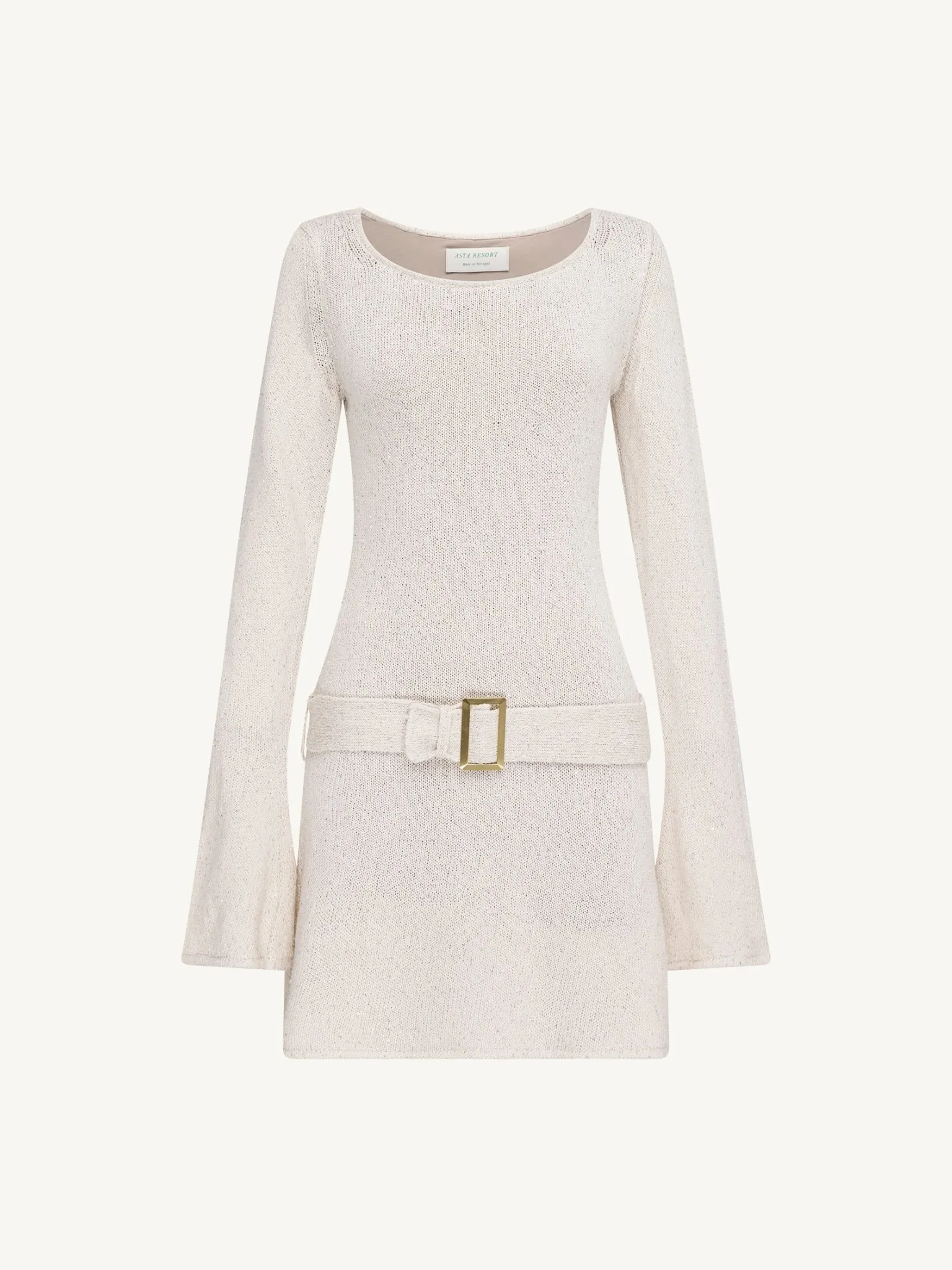 Maya Belted Mini Dress - Star White Sequin sold by Asta Resort