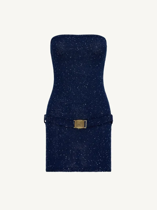 Gisele Mini Dress - Navy Sequin made by Asta Resort