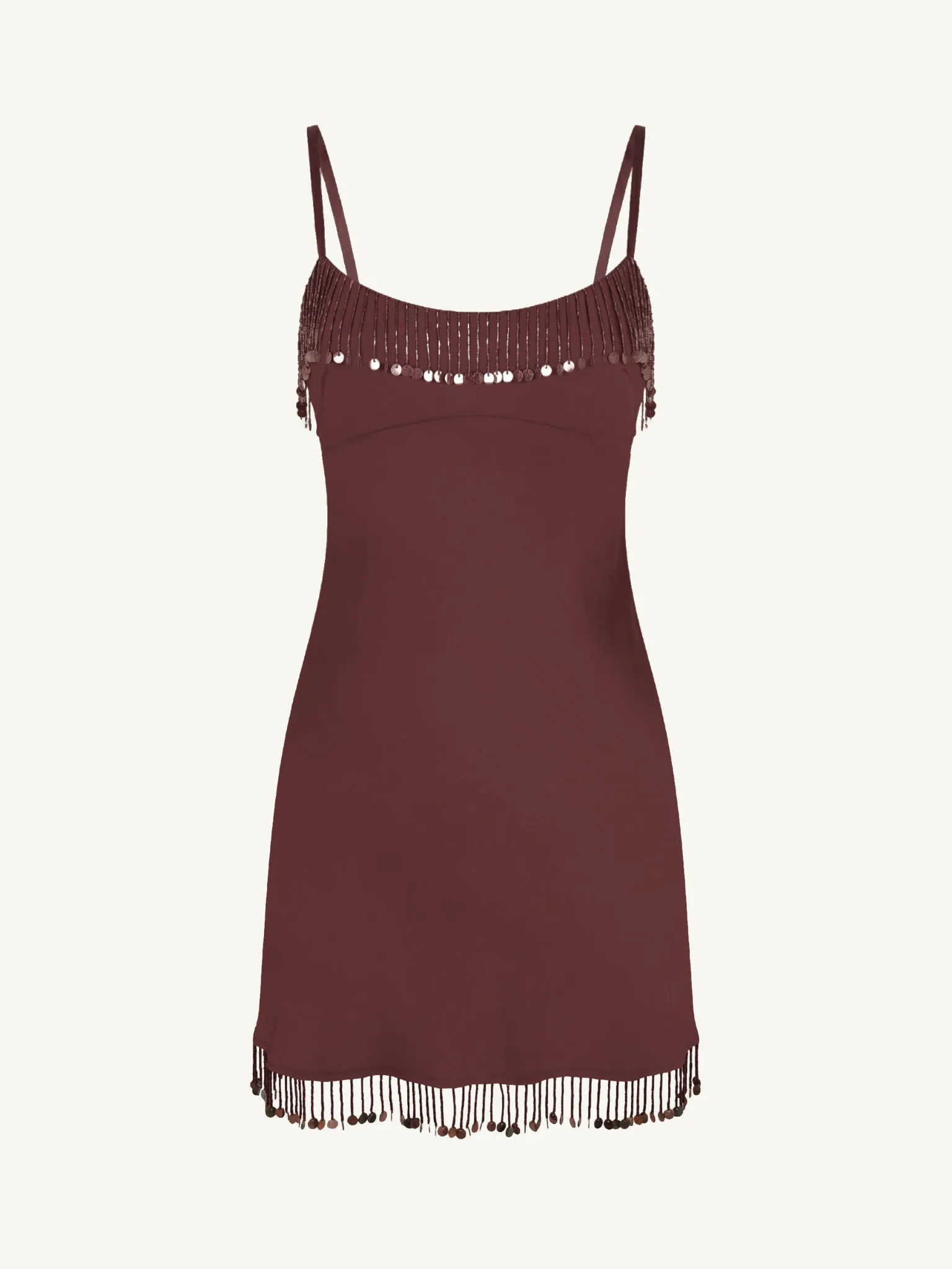 Nikola Hand Beaded Mini Dress - Plum sold by Asta Resort