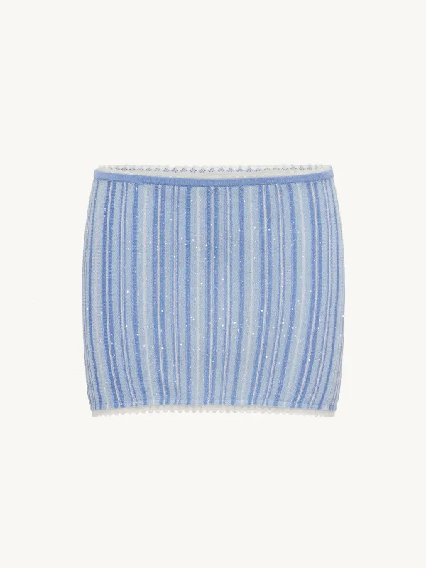 Cleo Mini Skirt - Sea Mist/Sailor Blue Stripe made by Asta Resort
