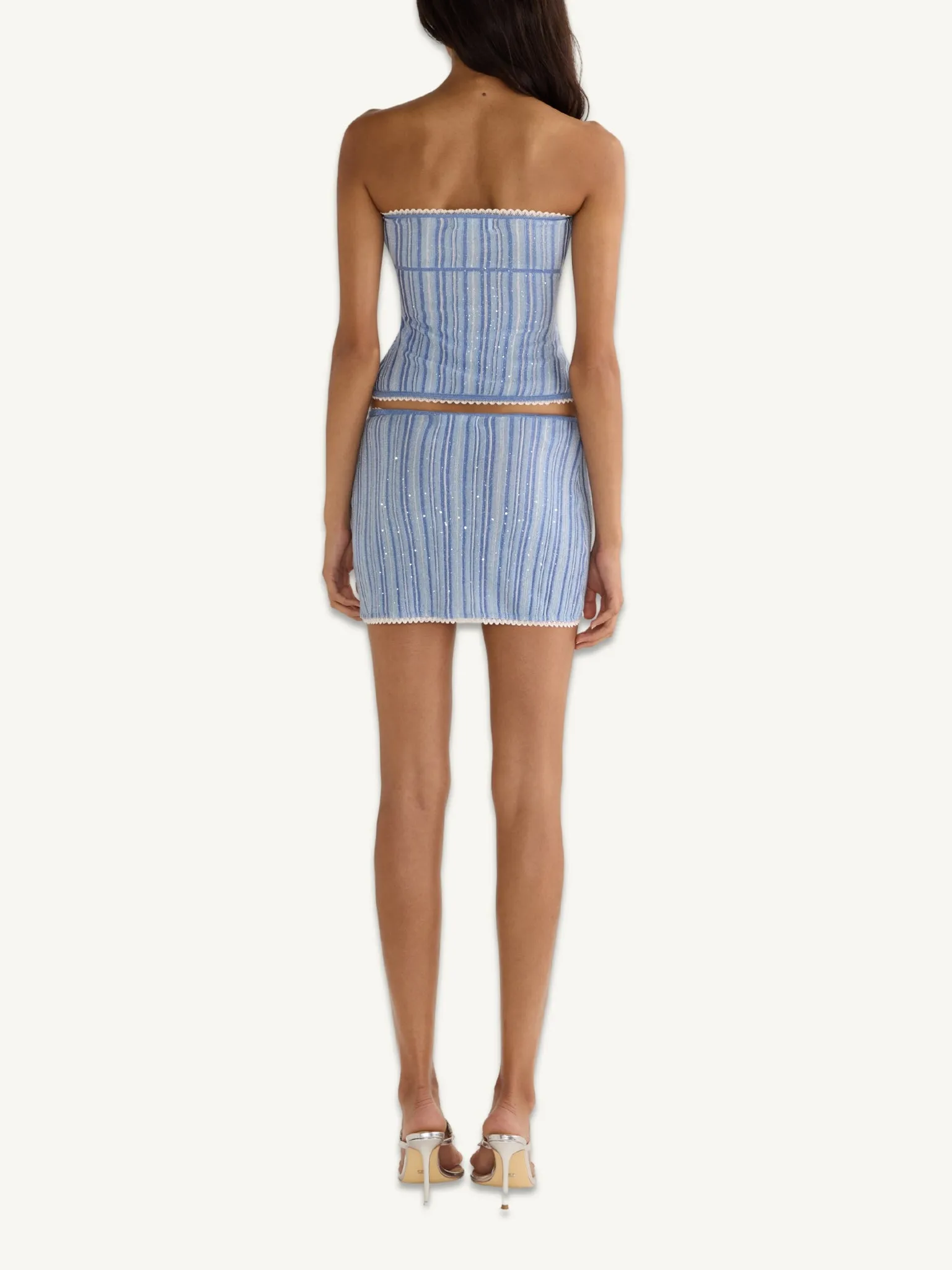 Cleo Mini Skirt - Sea Mist/Sailor Blue Stripe sold by Asta Resort product image thumbnail 4