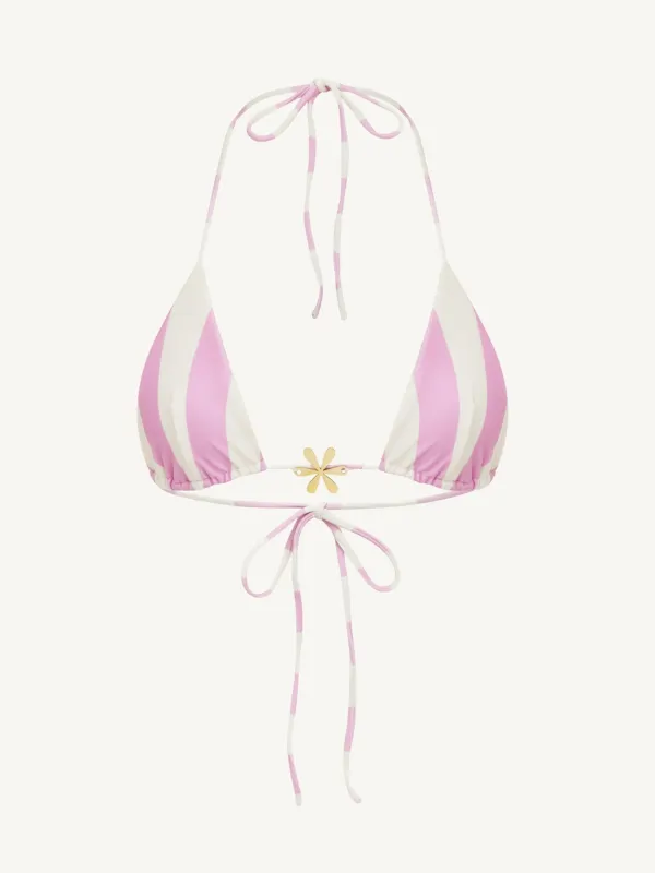 Aria Bikini Top - Hydrangea Pink Stripe made by Asta Resort