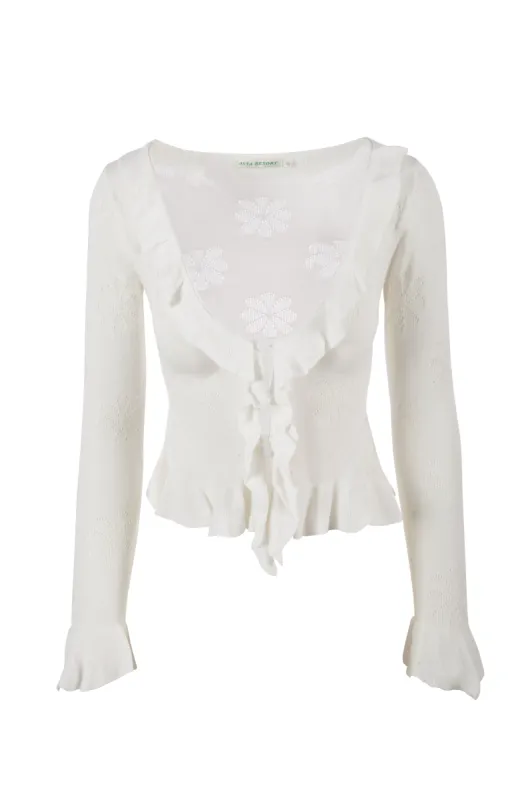 Vanessa Cardigan - Venetian White sold by Asta Resort