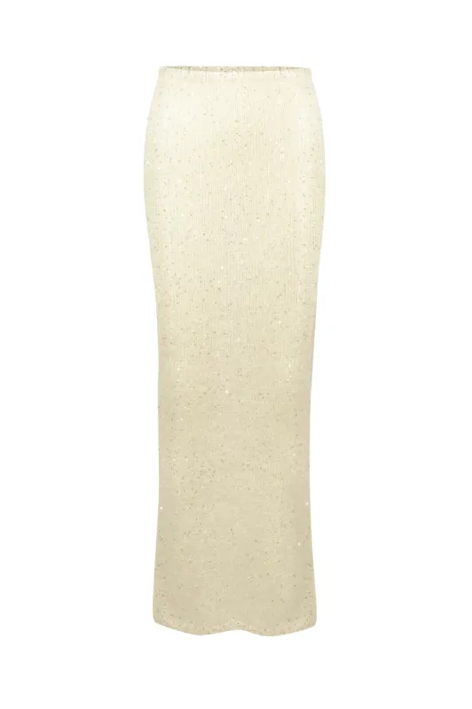 Carolina Skirt - Ivory Sequin sold by Asta Resort