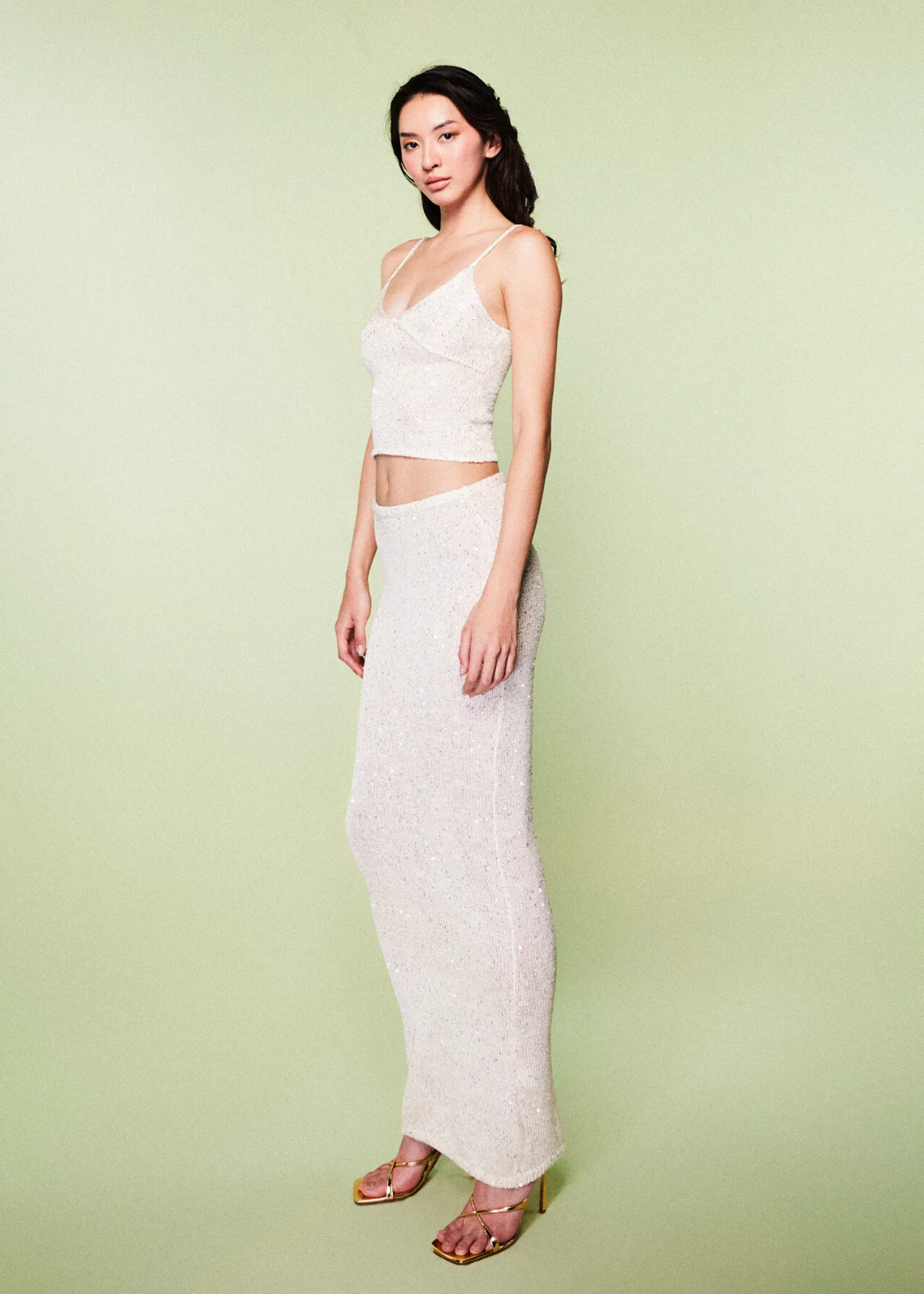 Carolina Skirt - Ivory Sequin sold by Asta Resort product image thumbnail 3