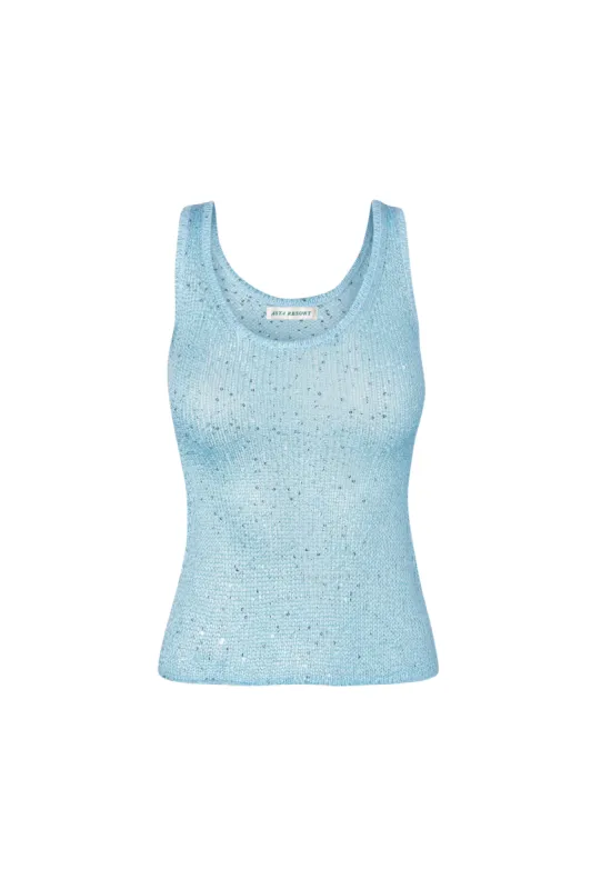 Ana top - Baia Blue Sequin sold by Asta Resort