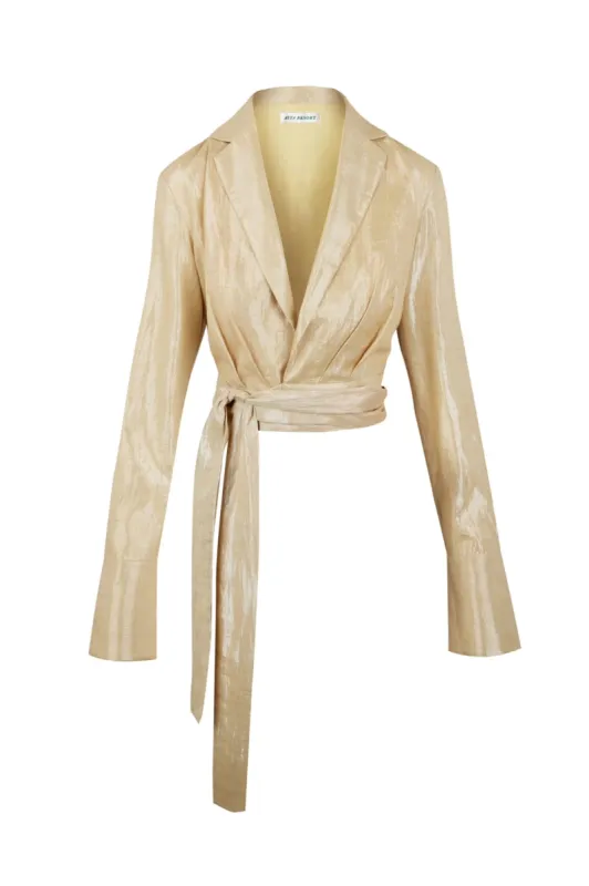 Viola Long Sleeve Shirt - Gold Lamé sold by Asta Resort