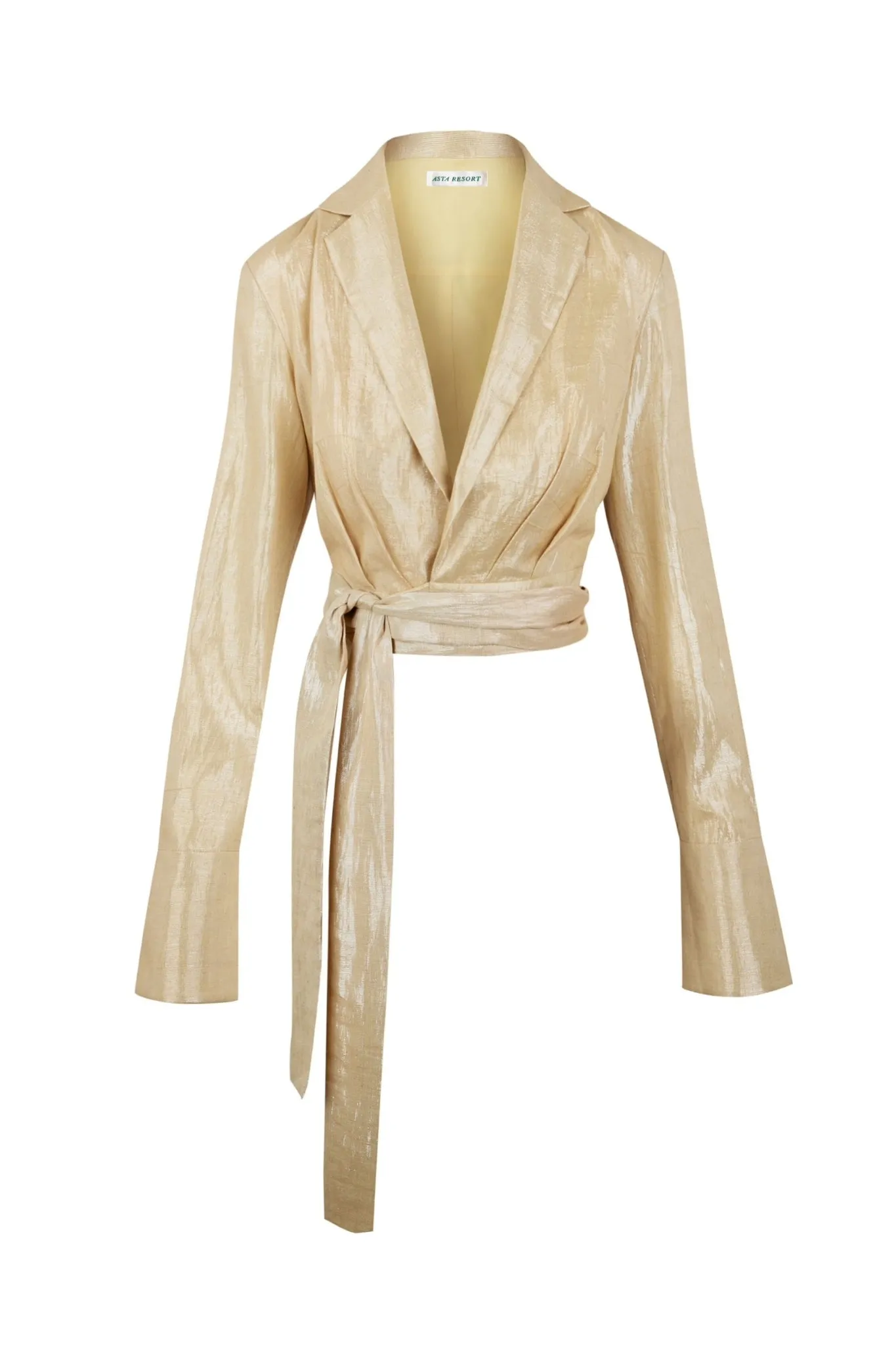 Viola Long Sleeve Shirt - Gold Lamé sold by Asta Resort