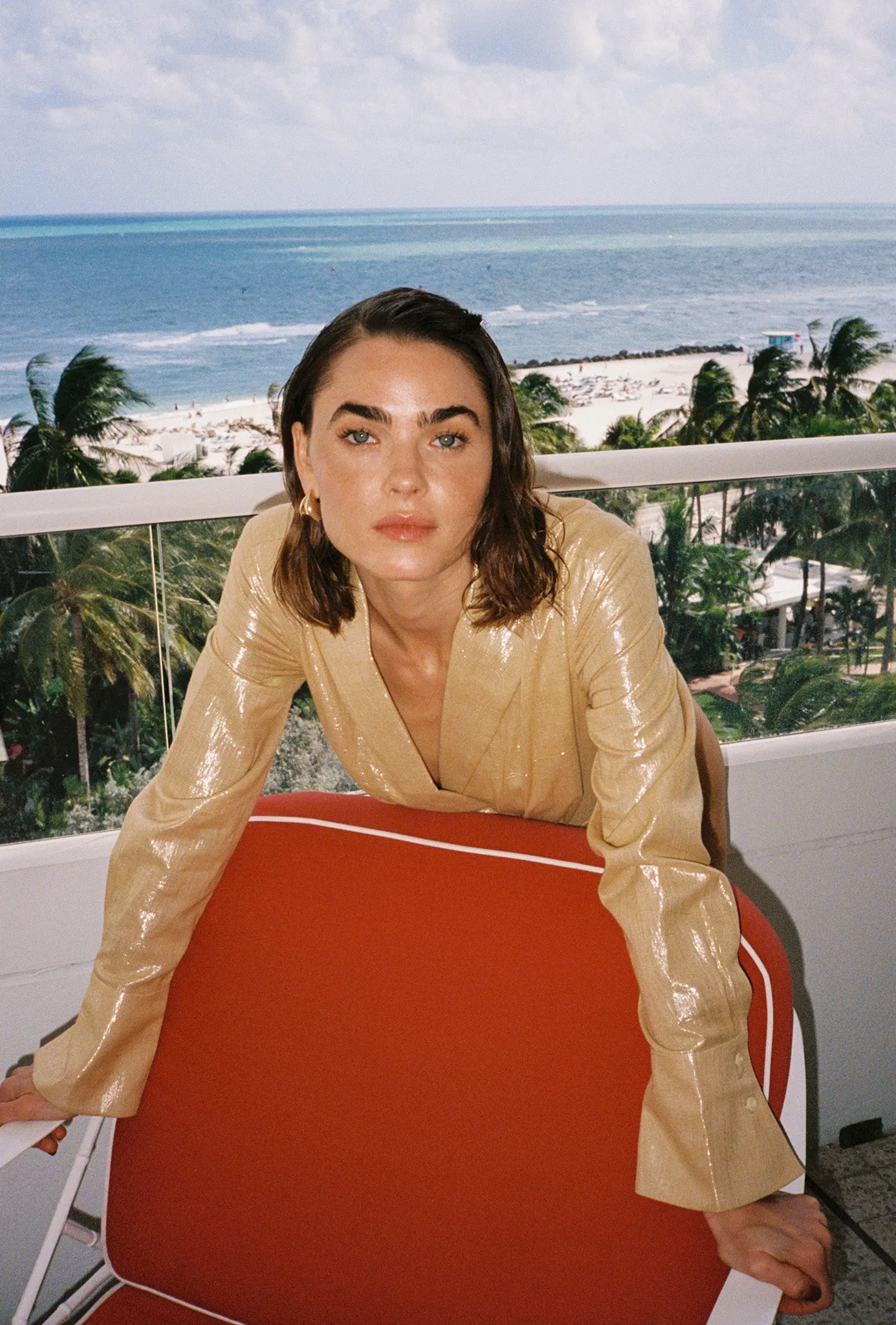 Viola Long Sleeve Shirt - Gold Lamé sold by Asta Resort product image thumbnail 4