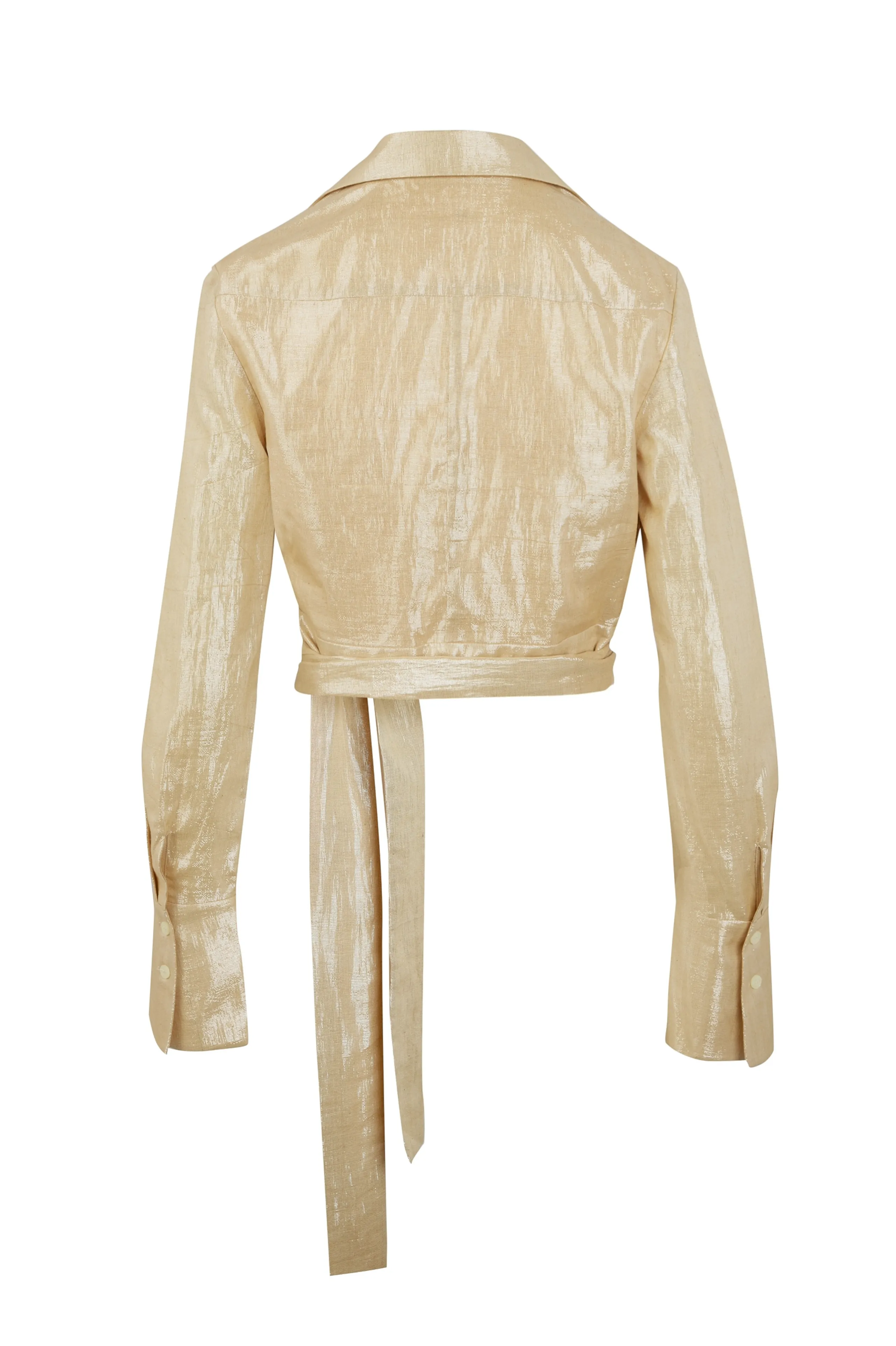 Viola Long Sleeve Shirt - Gold Lamé sold by Asta Resort product image thumbnail 3