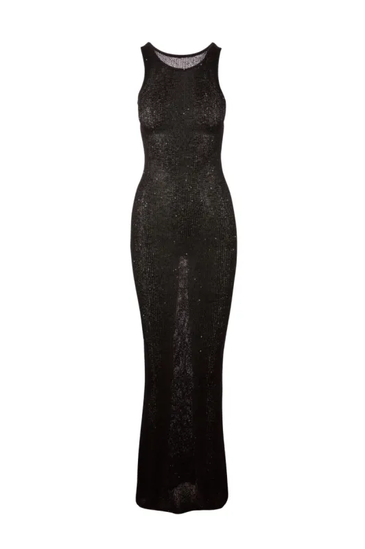 Natalia Dress - Black Sequin sold by Asta Resort
