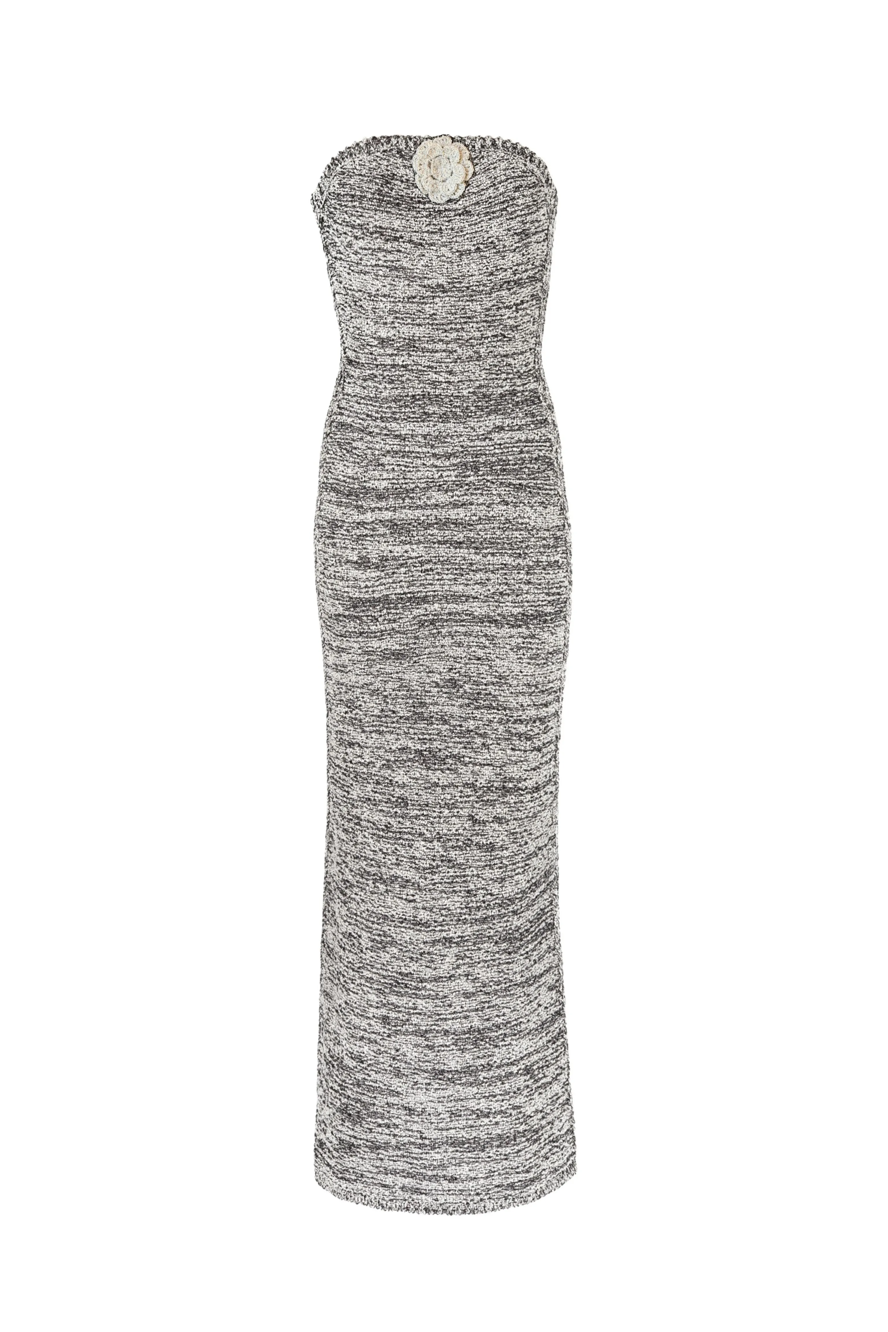 Chiara Strapless Dress - Black Melange sold by Asta Resort