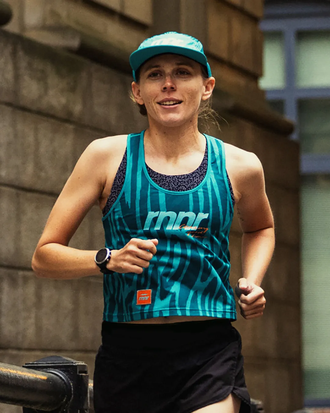 All Out Singlet Women's CROPPED-Drippy Cheetah Teal sold by rnnr product image thumbnail 5